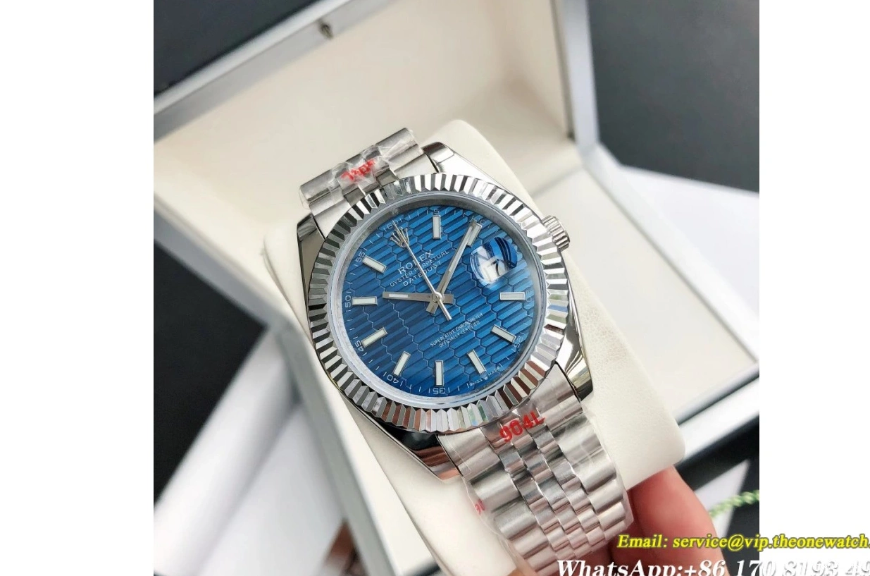 Blue Flt GDF Textured Datejust Jub 41mm MY8215 SS SS 126334 0226